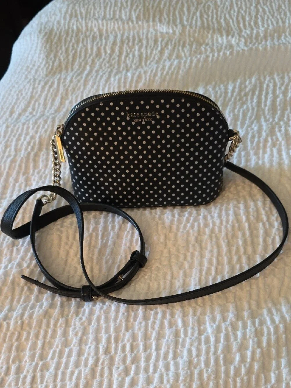kate spade Black and Gold Polka Dot Bag NWOT